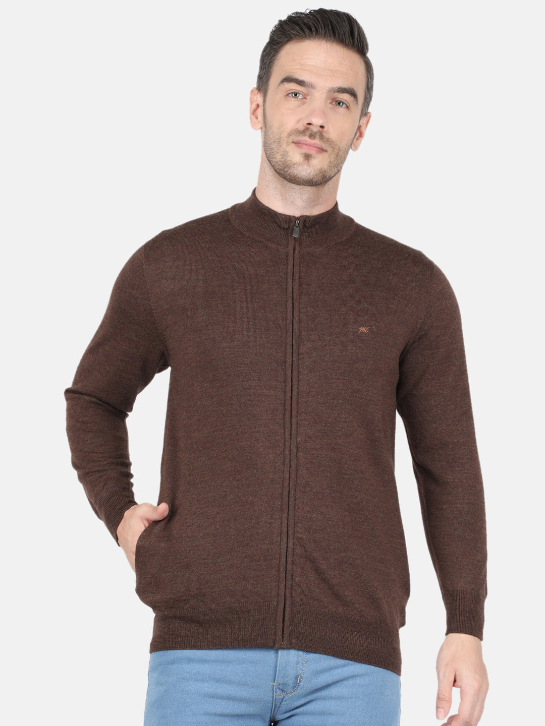 Pure Wool Full Sleeves Zipper Sweater – Monte Carlo United States